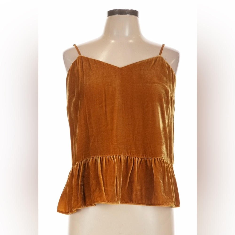 J. Crew Velvet Camisole in Warm Amber / Gold